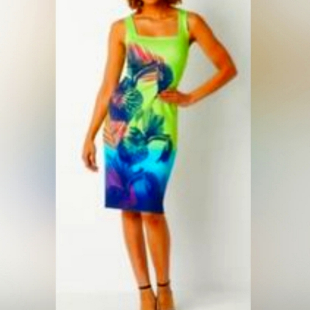 BOLD elements Green and Blue Midi Dress